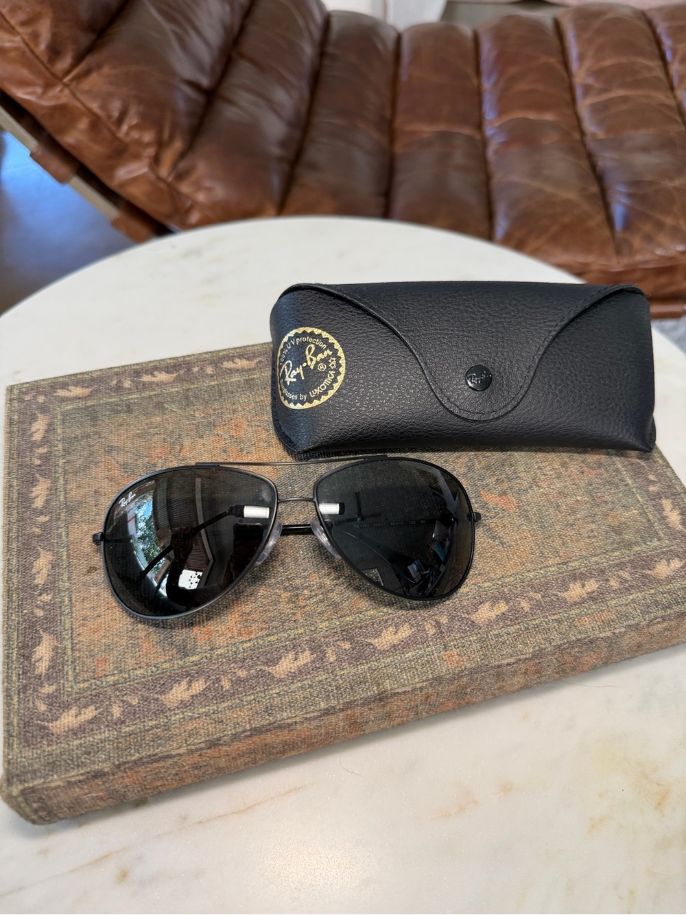 New Ray-Ban 3293 Pilot shaped Sunglasses with Black Case